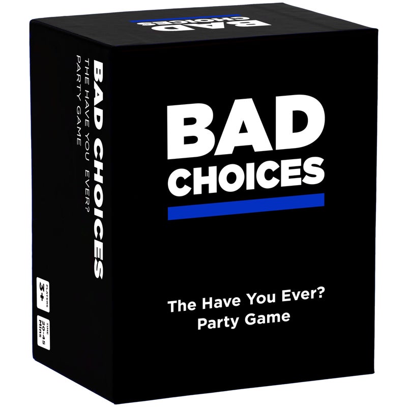 BAD CHOICES لعبة BAD CHOICES - لعبة هل سبق لك؟ - لعبة بطاقات مضحكة للبالغين لحفلات الفيل الأبيض، هدايا الجوارب وليالي ألعاب الطاولة مع أصدقائك - Image 1